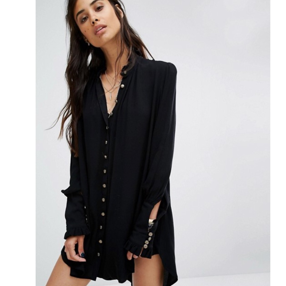 FREE PEOPLE navy shirt dress. NWT! Retail $128